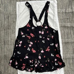 Express Romper size M black with flowers